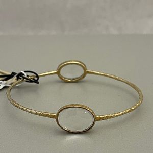 925 Sterling Silver Quartz Crystal Bangle